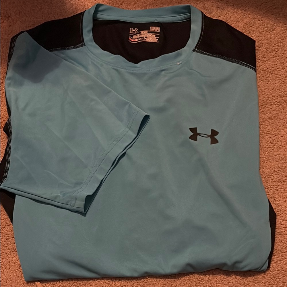 Under Armour Light Blue and Black Tee
